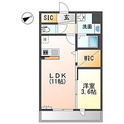 ヴィラ・フィオーレ 1LDKの間取図画像