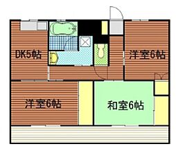 サンローレル宮内B 3DKの間取図画像