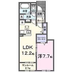 パストラーレ C 1LDKの間取図画像