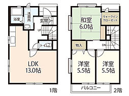 ツインハイツ 3LDKの間取図画像