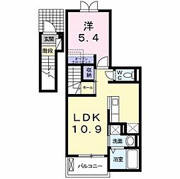 ヴィラ池之内 1LDKの間取図画像