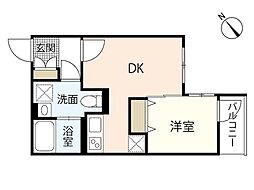 ヴィラ博丈庚午北 1DKの間取図画像