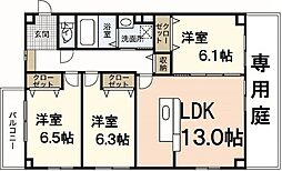 フィネスかんだ 3LDKの間取図画像