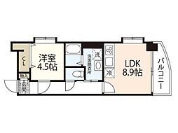 GoldCourt宝町 1LDKの間取図画像