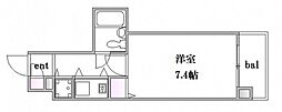 朝日プラザ横川駅前 1Kの間取図画像