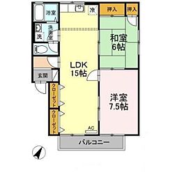 シャトー小林A 2LDKの間取図画像