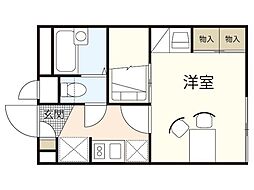 レオパレスパークサイド比治山 1Kの間取図画像