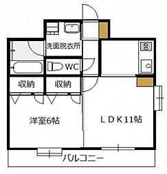 AD・GRAYS2 1LDKの間取図画像