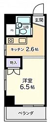 カーサ舟入 1Kの間取図画像