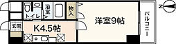 シャトー広島 1Kの間取図画像