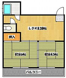 羽衣ビル 2LDKの間取図画像