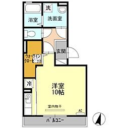 カーサ・Sドマーニ ワンルームの間取図画像
