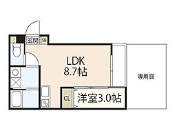 仮称)S-MOVE庚午北NEO 1LDKの間取図画像
