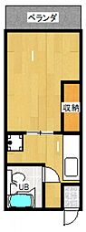 第一洋光マンション 1Kの間取図画像