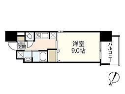 プライマル広島駅 1Kの間取図画像