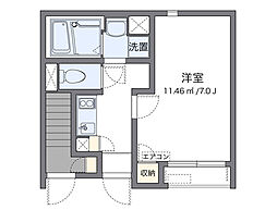 バーサトル3牛田南 1Kの間取図画像