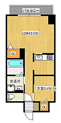 エイホームビル 1LDKの間取図画像