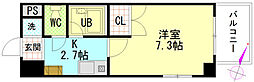 シャンテ中垣 1Kの間取図画像