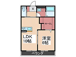 ソラリス阿賀 1LDKの間取図画像