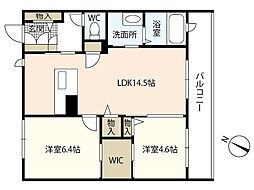 ソラーナ庚午北 2LDKの間取図画像