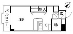 グリーンヴィラB棟 ワンルームの間取図画像