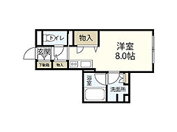 グレース己斐 ワンルームの間取図画像