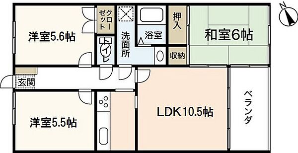 広島県広島市安佐南区八木3丁目(賃貸マンション3LDK・4階・65.87㎡)の写真 その2