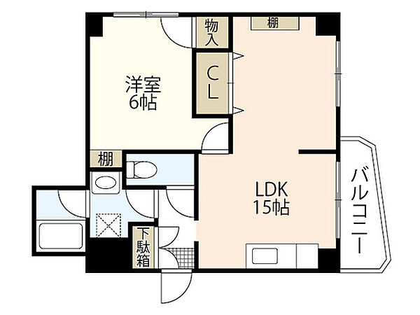 アイエスビル江波西 ｜広島県広島市中区江波西1丁目(賃貸マンション1LDK・2階・43.32㎡)の写真 その2