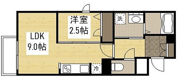 月光江波東弐番館 ｜広島県広島市中区江波東2丁目(賃貸マンション1LDK・1階・28.81㎡)の写真 その2