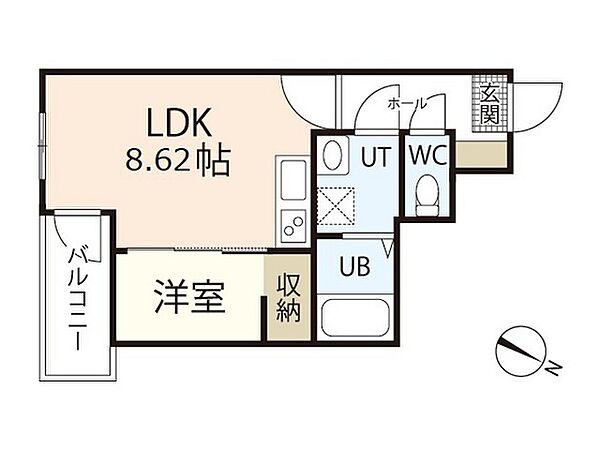 広島県広島市西区古江新町(賃貸アパート1LDK・3階・29.28㎡)の写真 その2