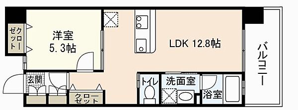 ルーベル楠木 ｜広島県広島市西区楠木町2丁目(賃貸マンション1LDK・5階・40.50㎡)の写真 その2