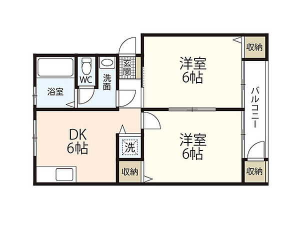 サンハイツ温品 ｜広島県広島市東区温品8丁目(賃貸マンション2DK・1階・40.00㎡)の写真 その2