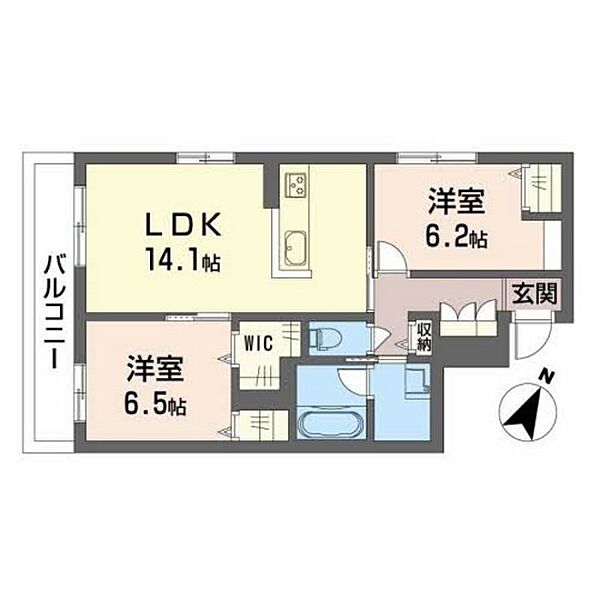 メゾンサフィーレ ｜広島県広島市東区温品5丁目(賃貸マンション2LDK・1階・64.87㎡)の写真 その2