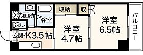 広島県広島市西区大芝2丁目（賃貸マンション2K・5階・33.73㎡） その2