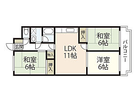 カネオハイツ  ｜ 広島県広島市西区井口台2丁目（賃貸マンション3LDK・2階・66.36㎡） その2