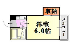 ライブコープ大州 3階1Kの間取り