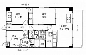 広島県広島市安佐南区祇園6丁目（賃貸マンション3LDK・3階・65.00㎡） その2