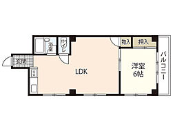 第3芳正ビル 4階1LDKの間取り