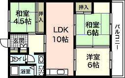 山陽マンション 1階3LDKの間取り