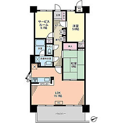 ダイアパレス下河内 2SLDKの間取図画像