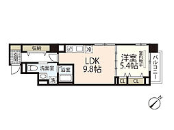 ボンシャンス 3階1LDKの間取り