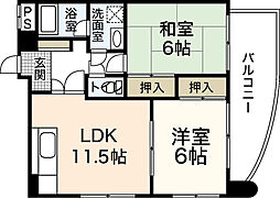 第2イノウエビル 2LDKの間取図画像