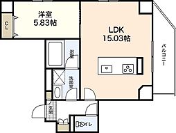 CREST CENTRAL BLDG. 10階1LDKの間取り