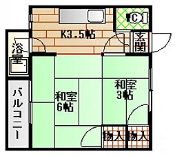 レジデンスコンフォート 3階2Kの間取り