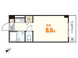 コンフォルトＫ 1階ワンルームの間取り