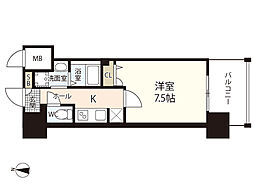 S-RESIDENCE国泰寺一丁目 1Kの間取図画像
