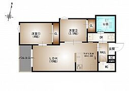 Regalest-F 井口1 3階2LDKの間取り