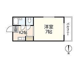 第3山田ビル 1Kの間取図画像