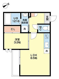 グランティックガチャ 1LDKの間取図画像