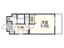アイステージ牛田南 1Kの間取図画像